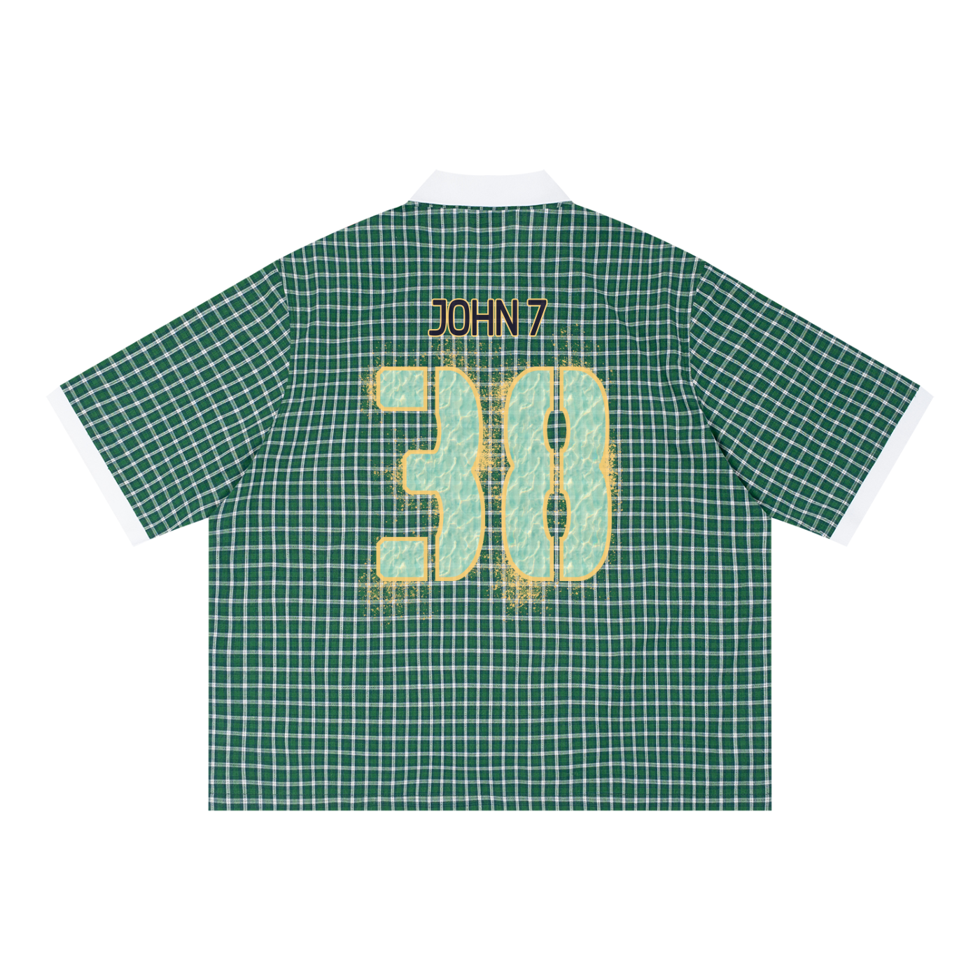 John 7:38 - Plaid Color Block Polo Shirt
