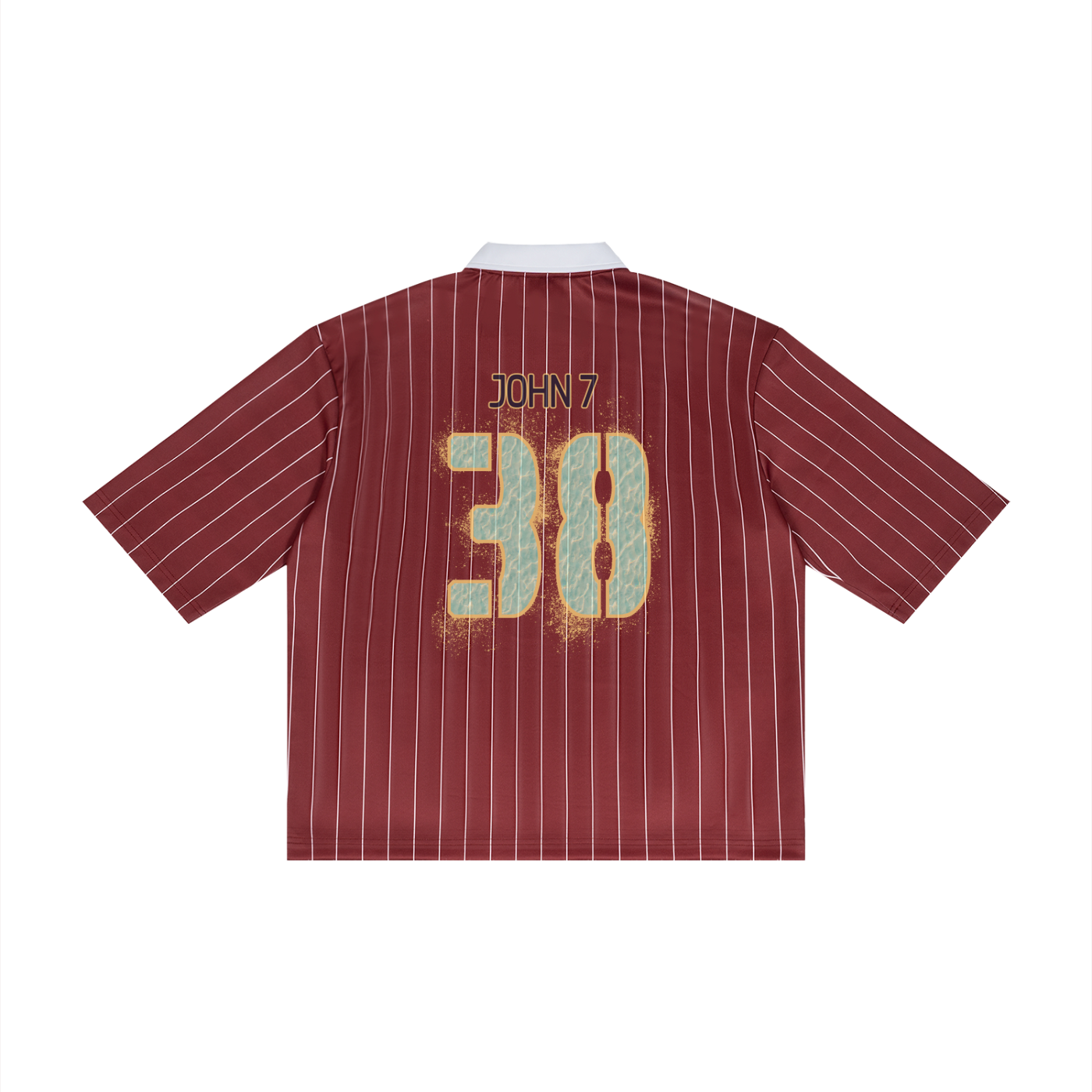 John 7:38 - Pinstripe Collared Soccer Jersey