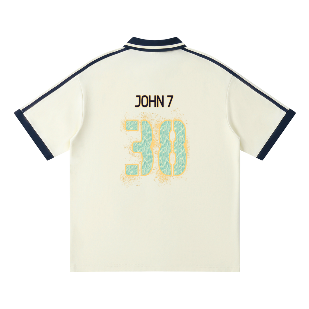 John 7:38 - Contrast Piping Polo Shirt