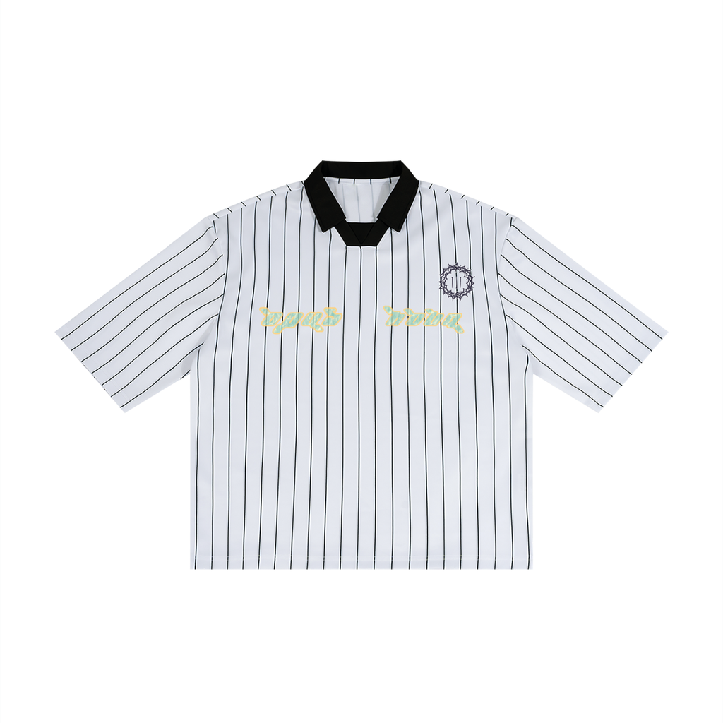 John 7:38 - Pinstripe Collared Soccer Jersey