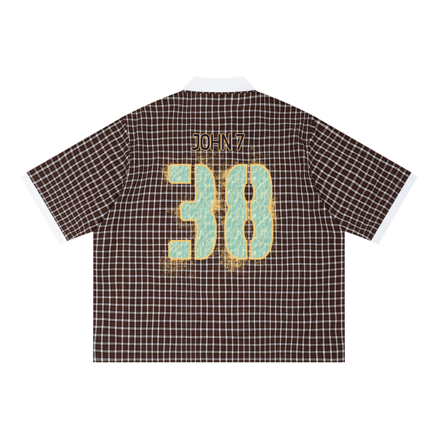 John 7:38 - Plaid Color Block Polo Shirt