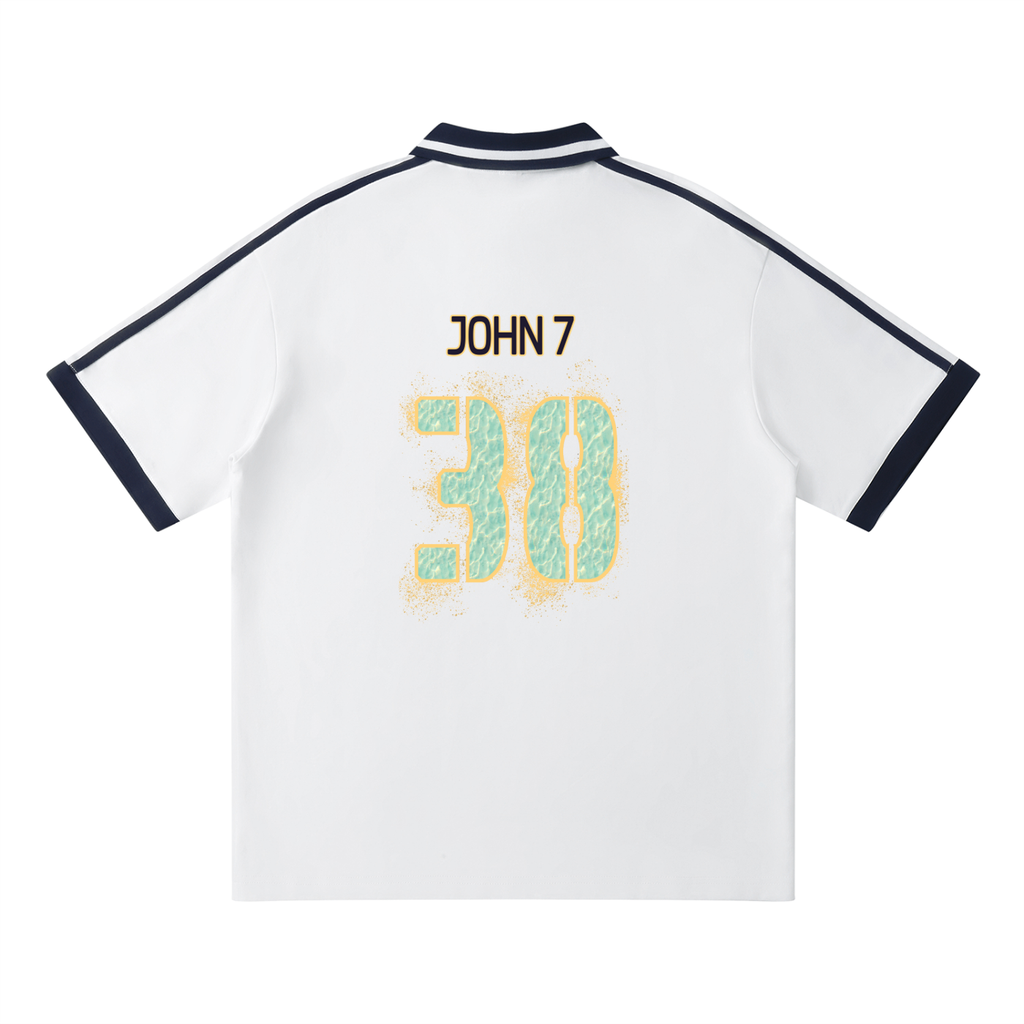 John 7:38 - Contrast Piping Polo Shirt