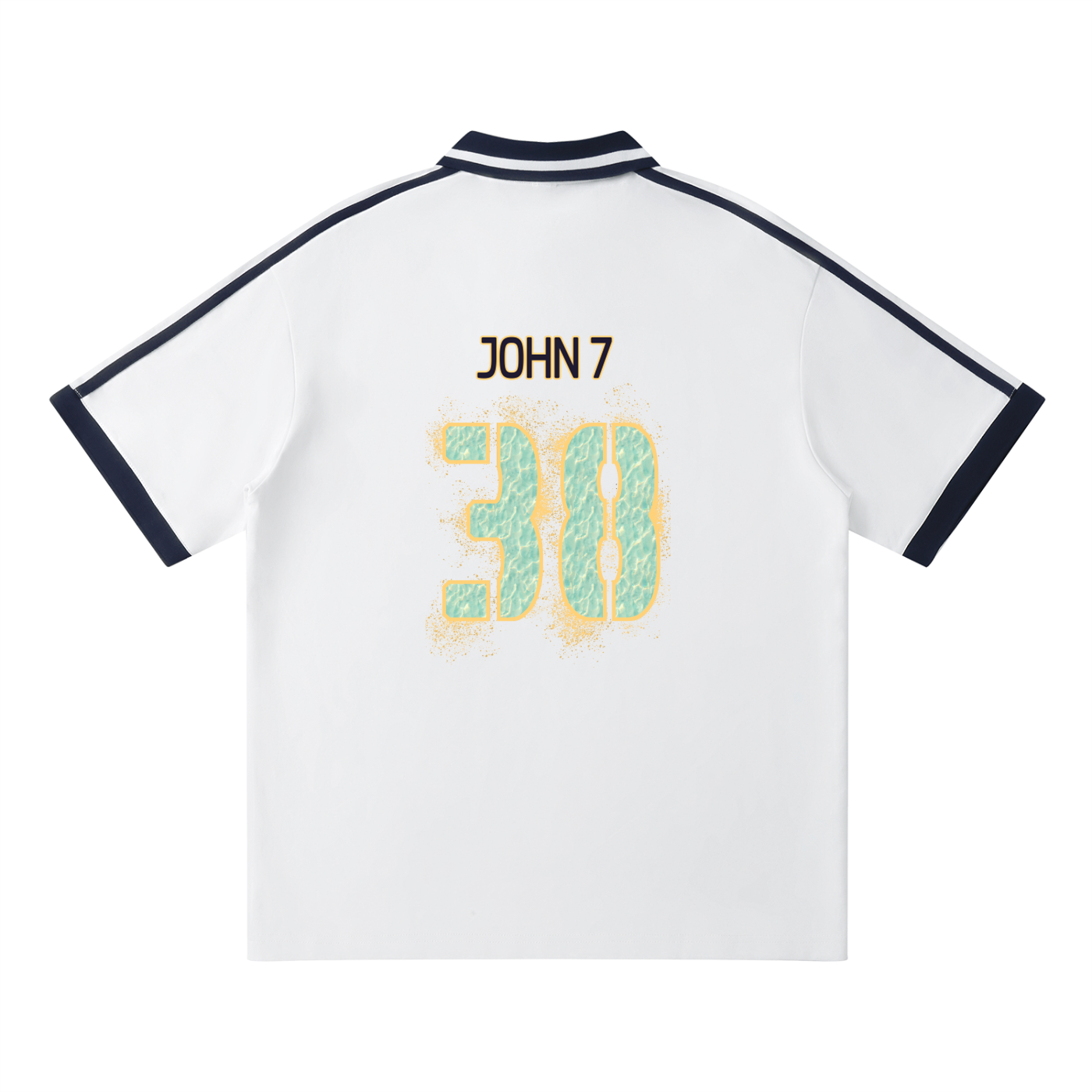 John 7:38 - Contrast Piping Polo Shirt