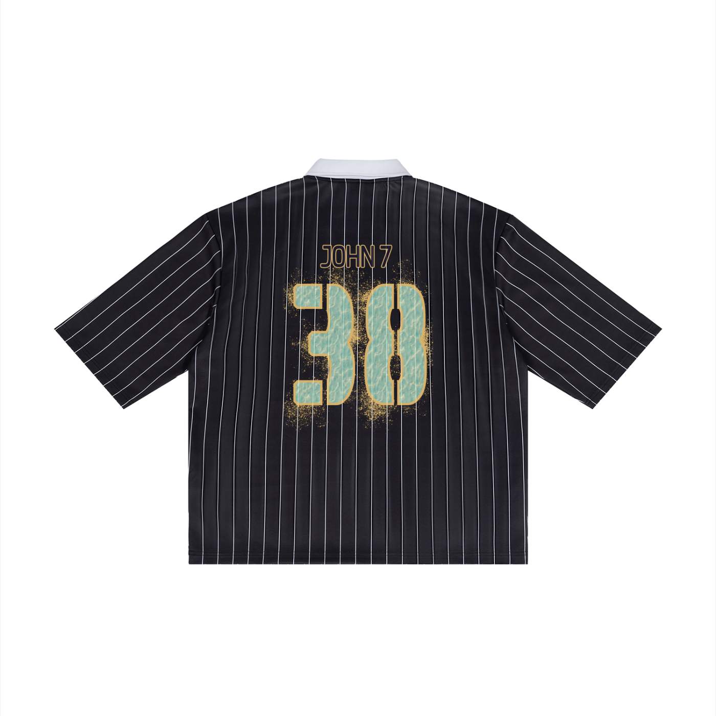 John 7:38 - Pinstripe Collared Soccer Jersey