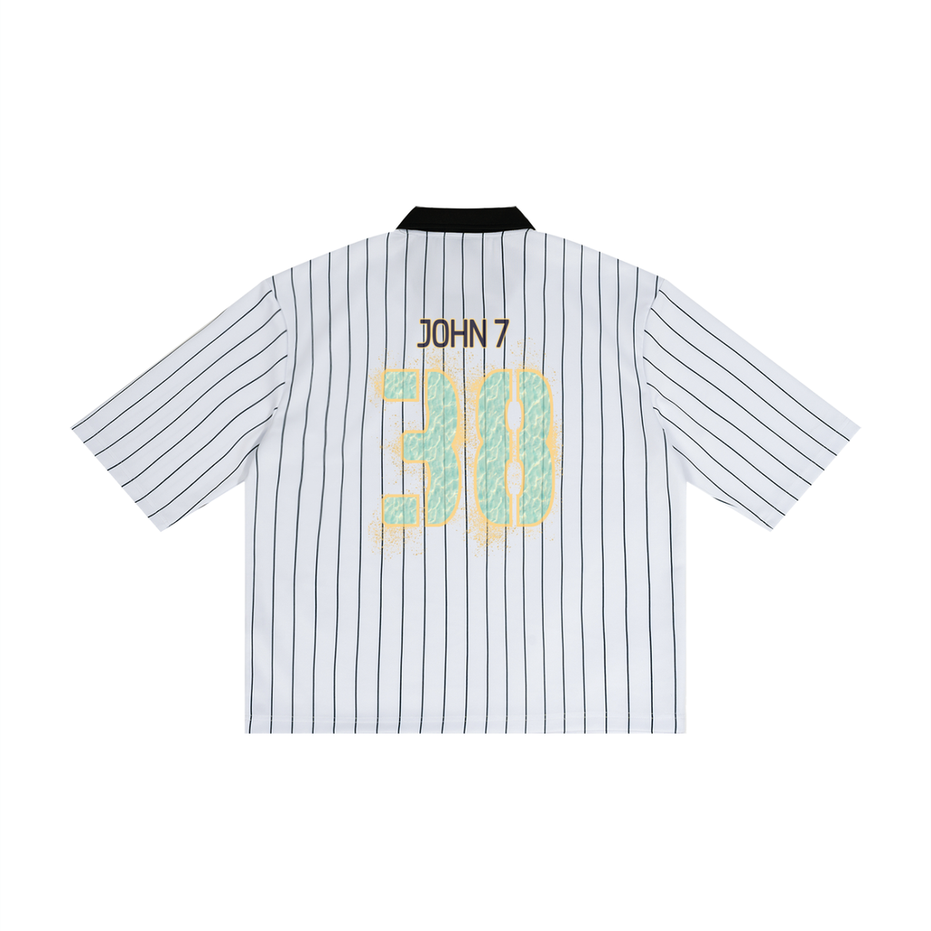 John 7:38 - Pinstripe Collared Soccer Jersey