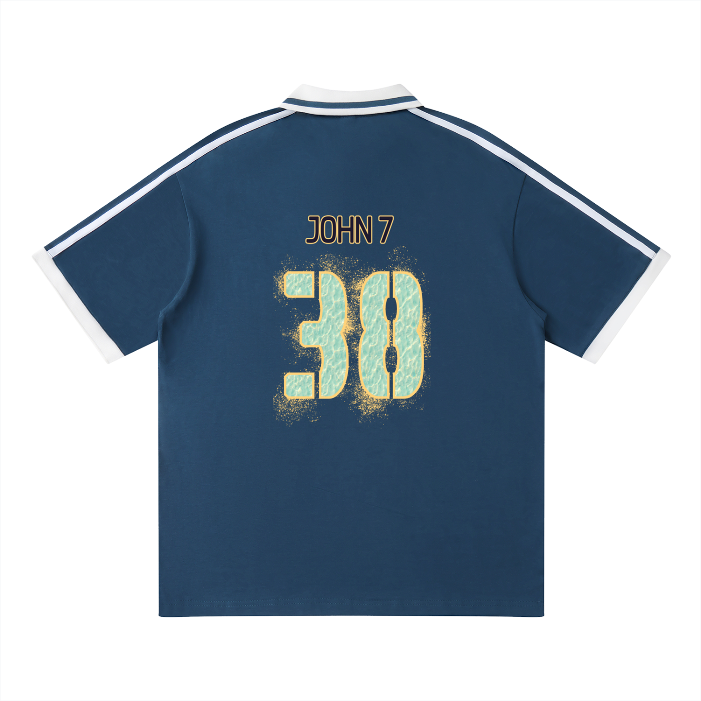 John 7:38 - Contrast Piping Polo Shirt