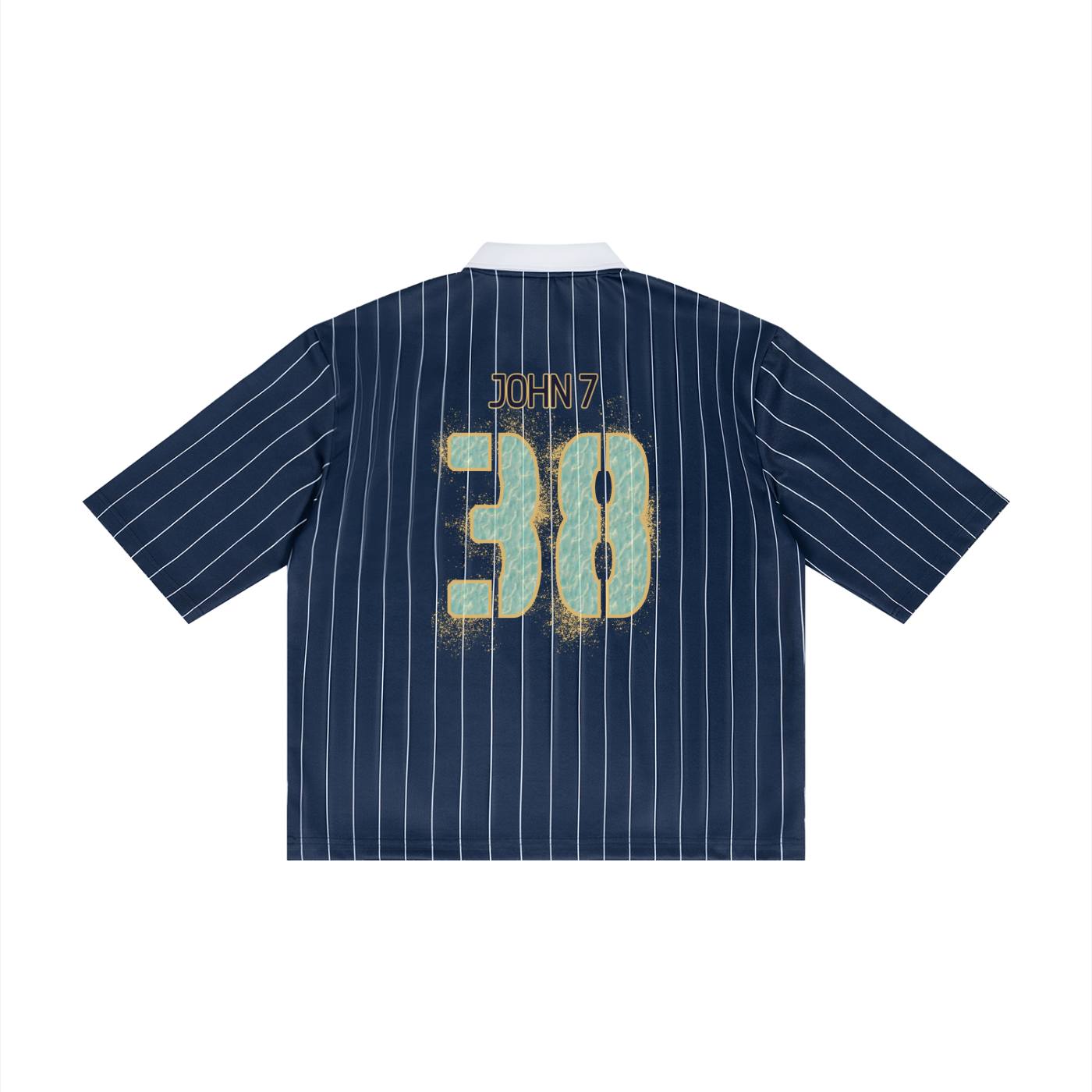 John 7:38 - Pinstripe Collared Soccer Jersey